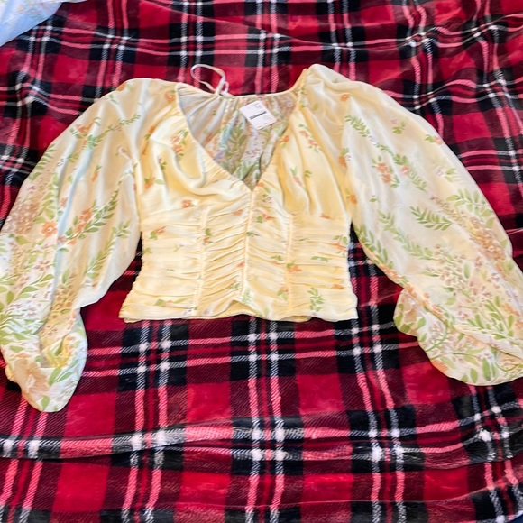 Free people yellow top size xs - Picture 2 of 9